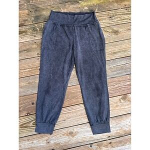Athleta Mineral Wash Joggers Womens Large Gray High Rise Lounge Pants Pockets